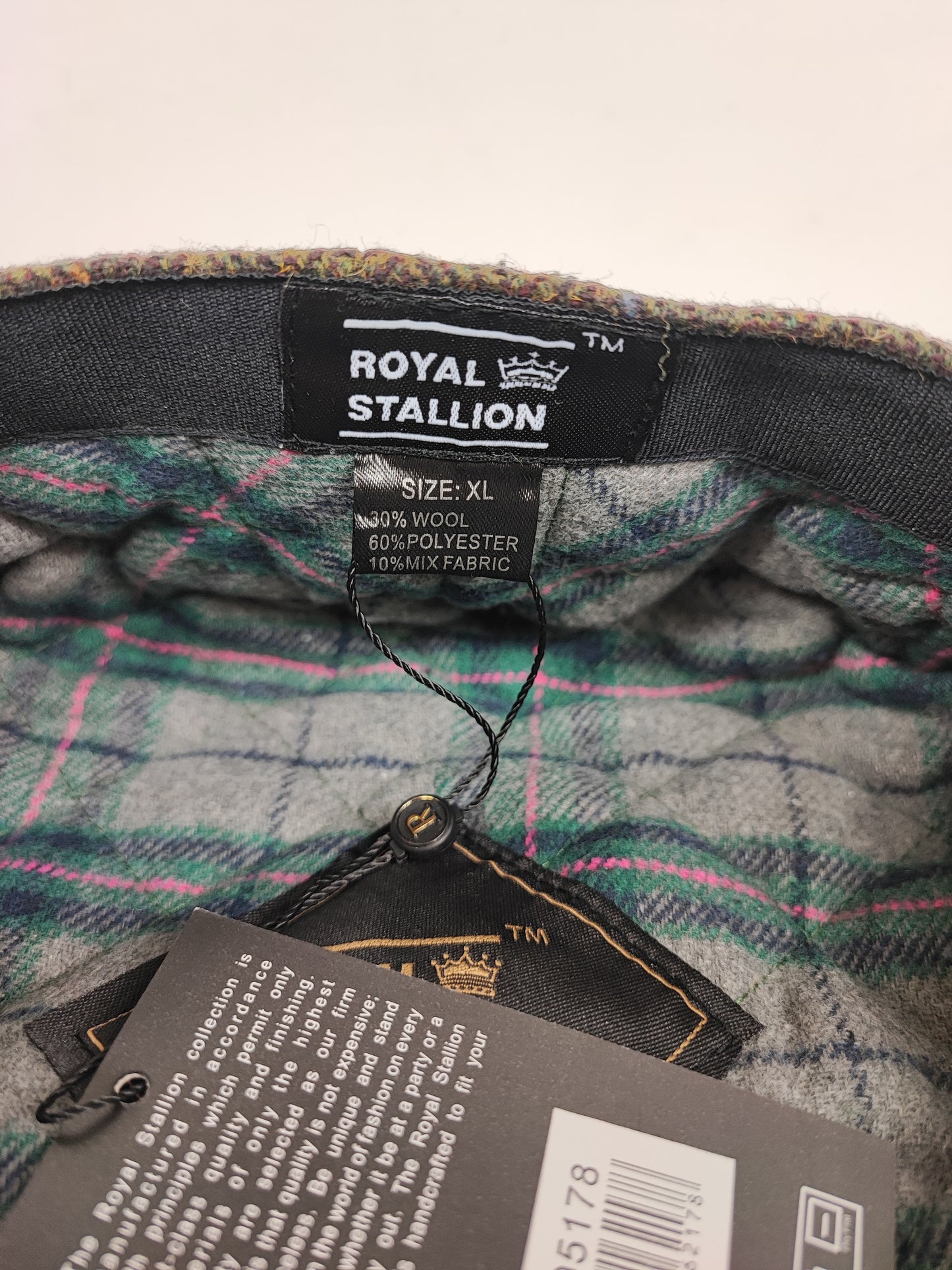 Coppola nuova in lana marrone in tweed colorato a otto spicchi stile Peaky Blinders