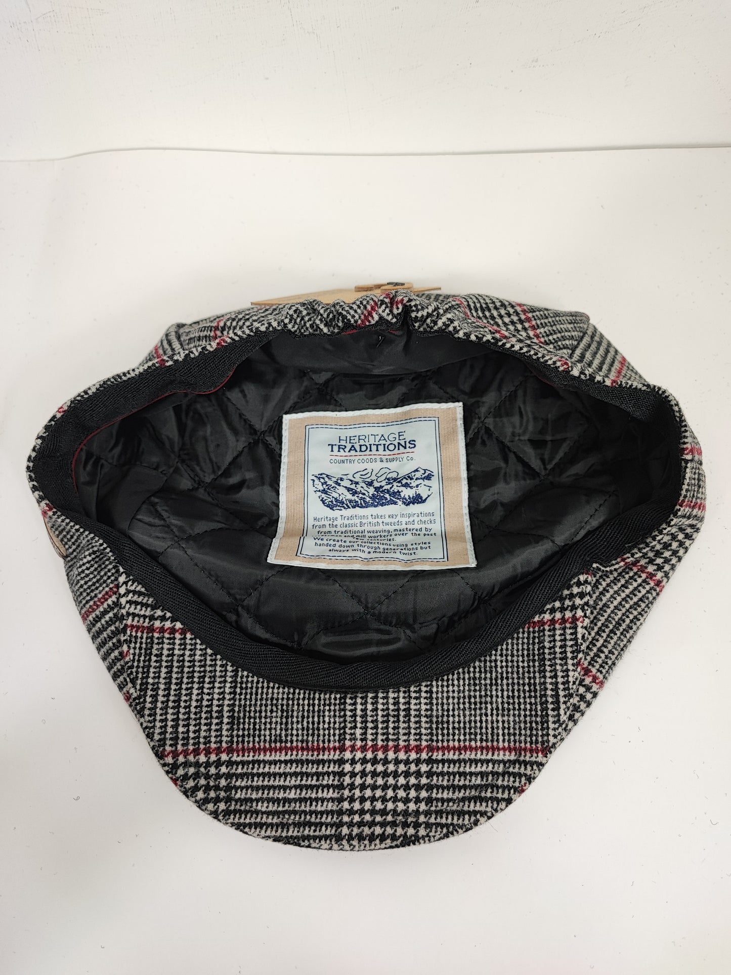 Coppola nuova inglese in lana grigia a fantasia - New English Grey Wool Flat cap One size
