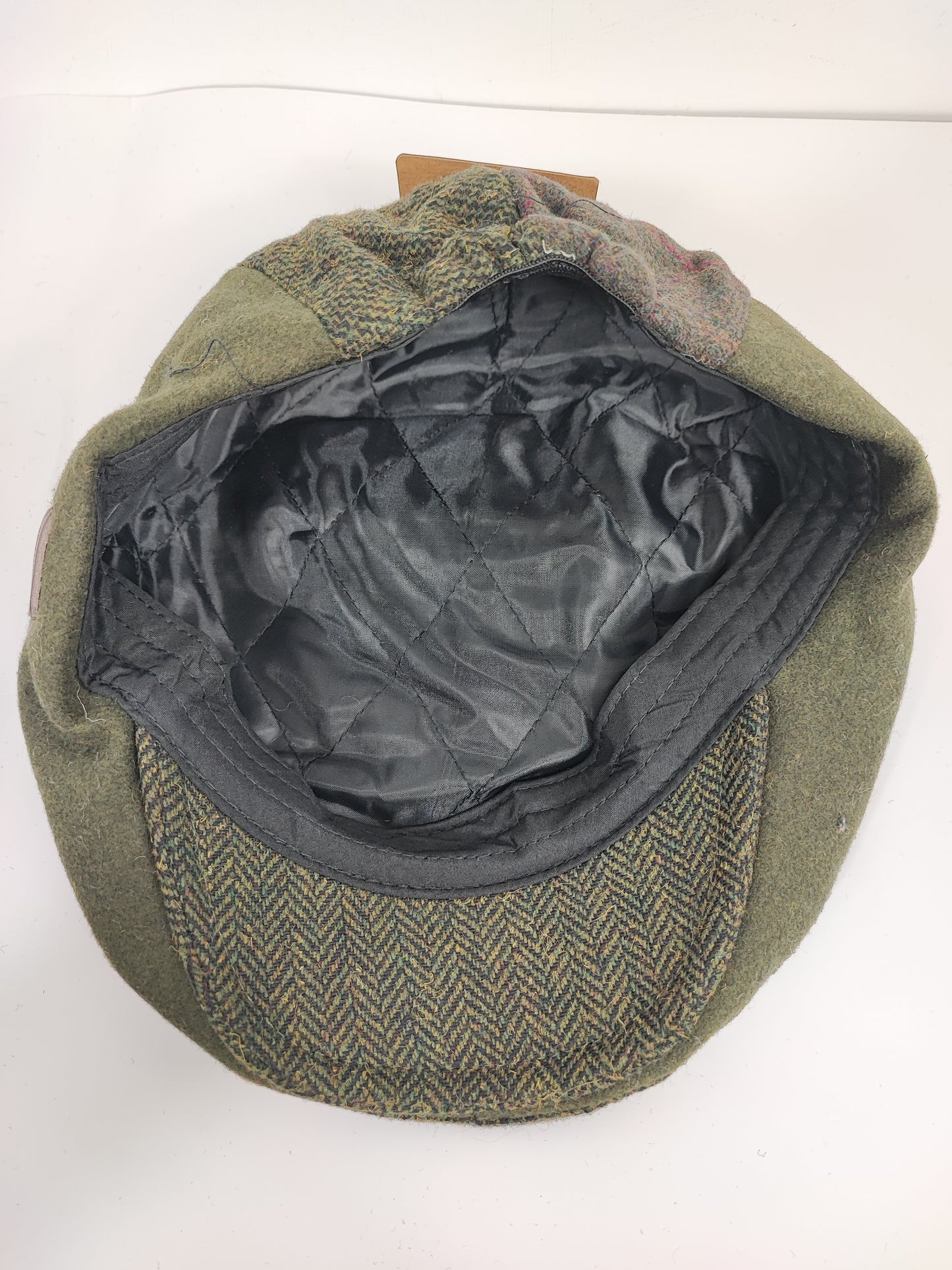 Coppola nuova inglese in lana verde patch  - New English Green Patch Wool Flat cap One size