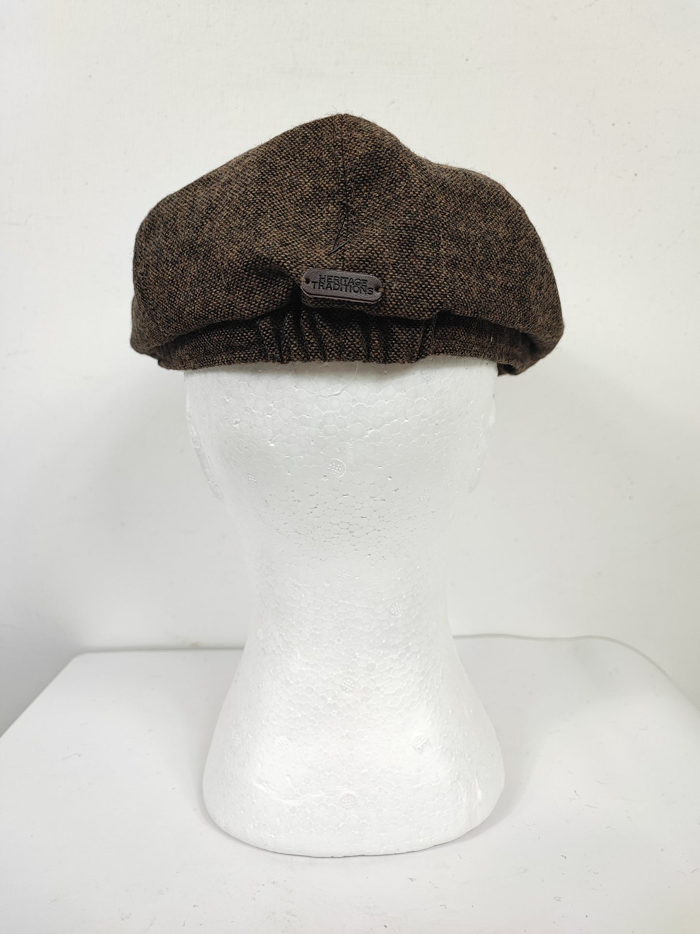Coppola nuova inglese in lana marrone scuro a otto spicchi stile Peaky Blinders
