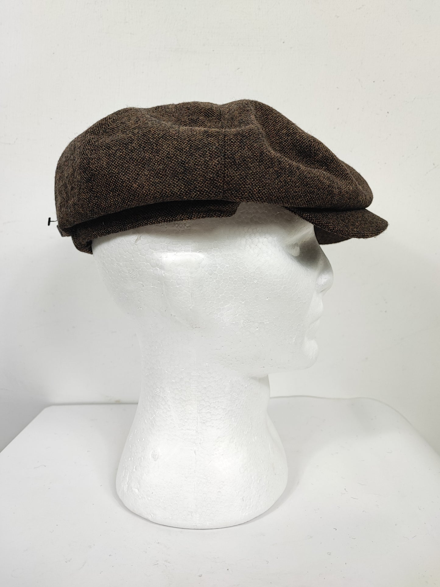 Coppola nuova inglese in lana marrone scuro a otto spicchi stile Peaky Blinders