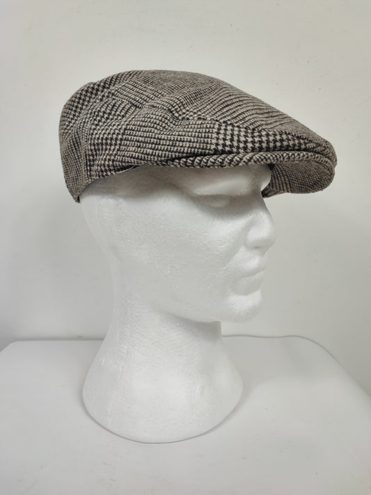 Coppola nuova inglese in lana marrone chiaro a fantasia - New English Camel Wool Flat cap One size