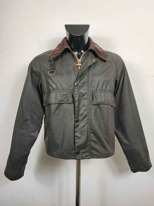 RARO Barbour Spey A130 Verde Small - Rare Green Spey Waxed Jacket Size Small A130