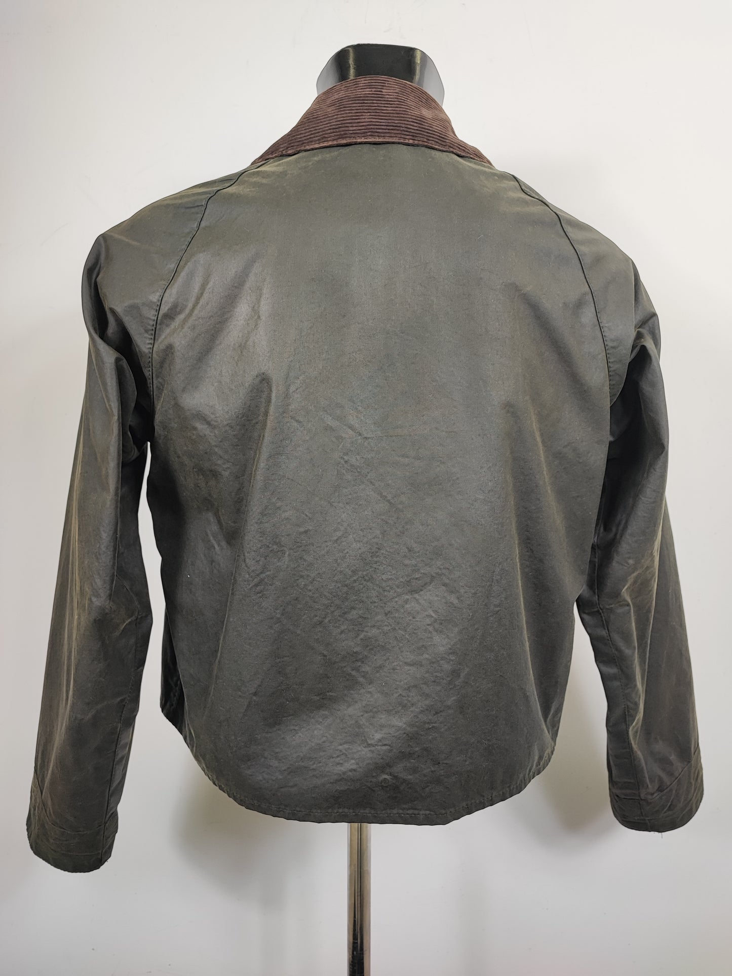 RARO Barbour Spey A130 Verde Small - Rare Green Spey Waxed Jacket Size Small A130
