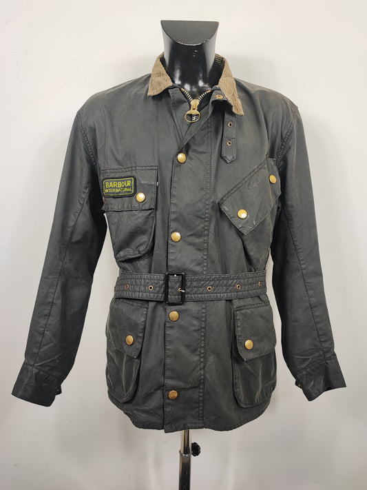Giacca Barbour International Vintage Nero A7 C44/112 cm Large- Man Black A7 Waxed Jacket Size C44