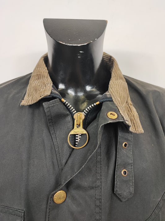 Giacca Barbour International Vintage Nero A7 C44/112 cm Large- Man Black A7 Waxed Jacket Size C44