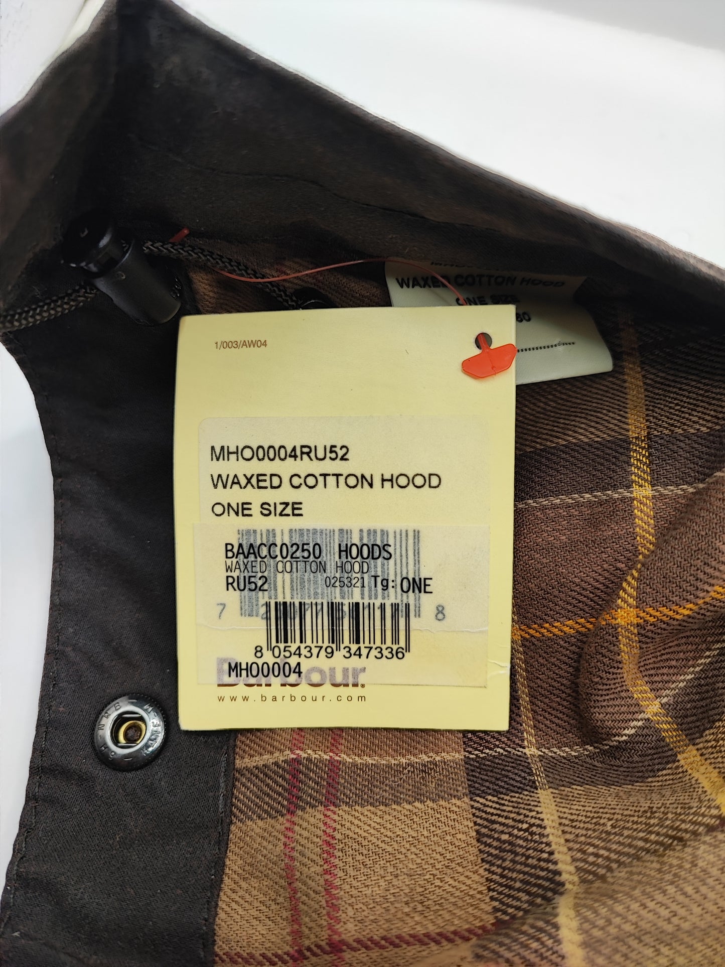Cappuccio Barbour vintage marrone Taglia Unica - Brown Vintage Waxed Hood Rustic