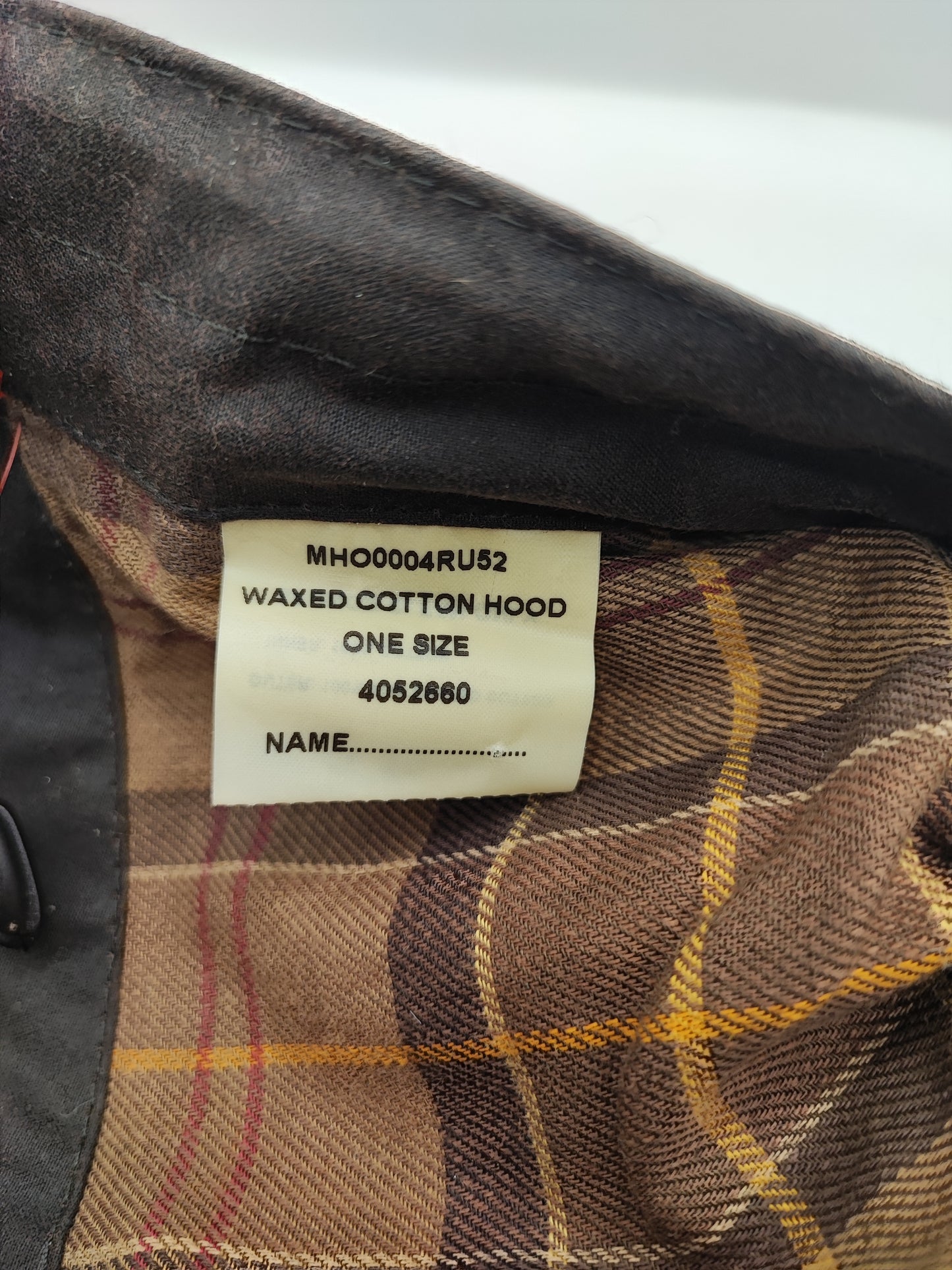 Cappuccio Barbour vintage marrone Taglia Unica - Brown Vintage Waxed Hood Rustic