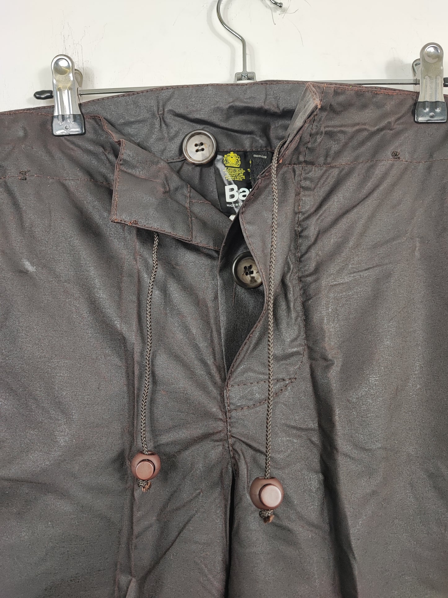 Cosciali vintage Barbour cerati marroni Small - Wax Man Brown Unlined trousers Size Small