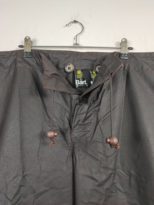Cosciali vintage Barbour cerati marroni Medium- Wax Man Brown Unlined trousers Size Medium