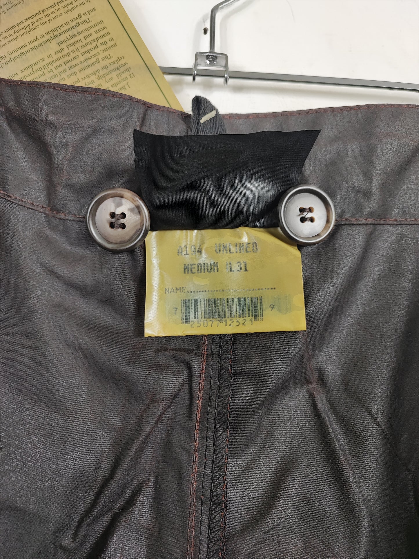 Cosciali vintage Barbour cerati marroni Medium- Wax Man Brown Unlined trousers Size Medium
