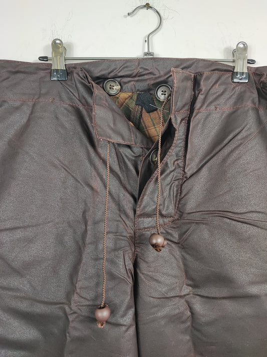 Cosciali vintage Barbour cerati marroni Small-  Wax Man Brown lined trousers Size Small