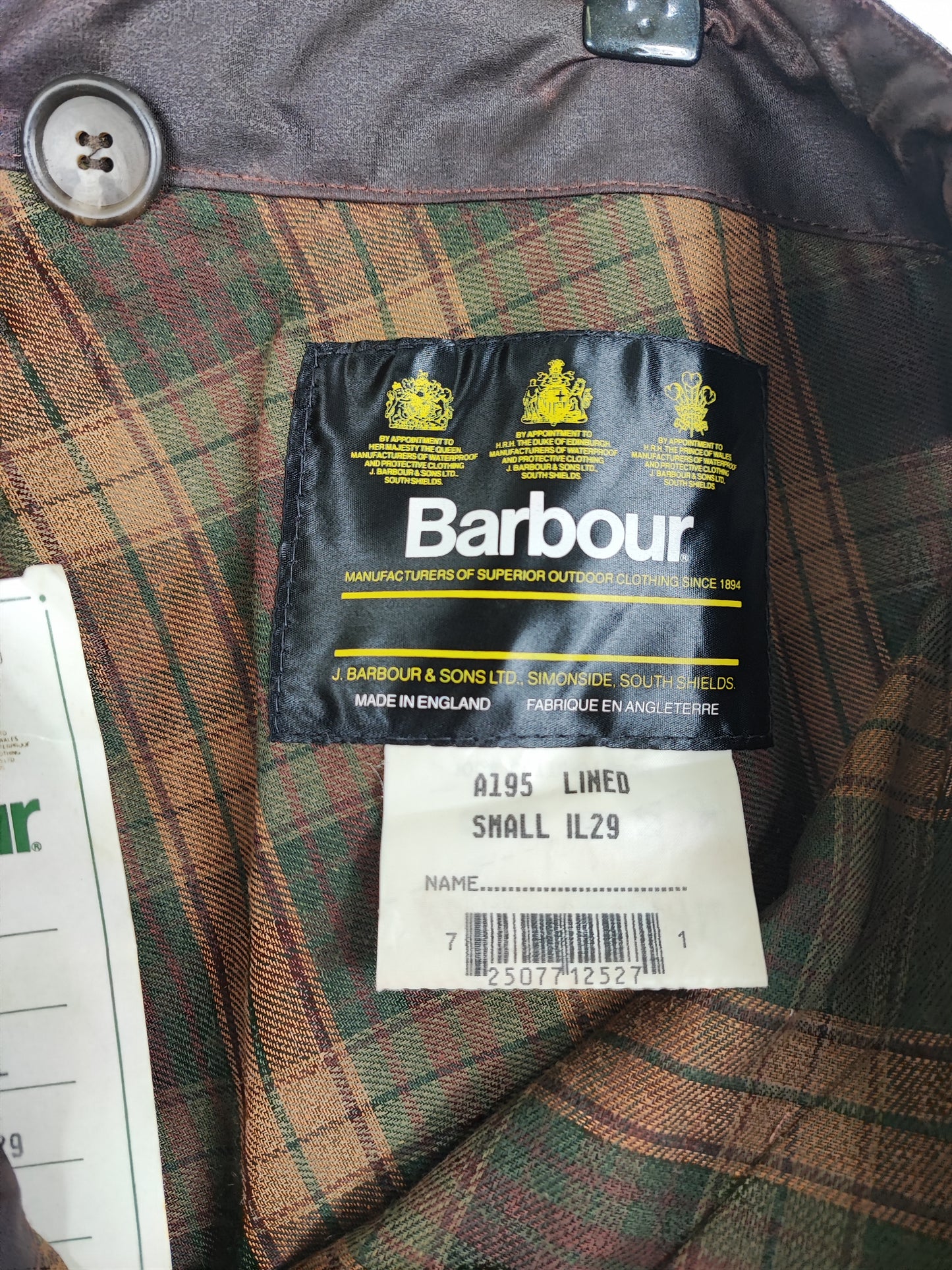 Cosciali vintage Barbour cerati marroni Small-  Wax Man Brown lined trousers Size Small