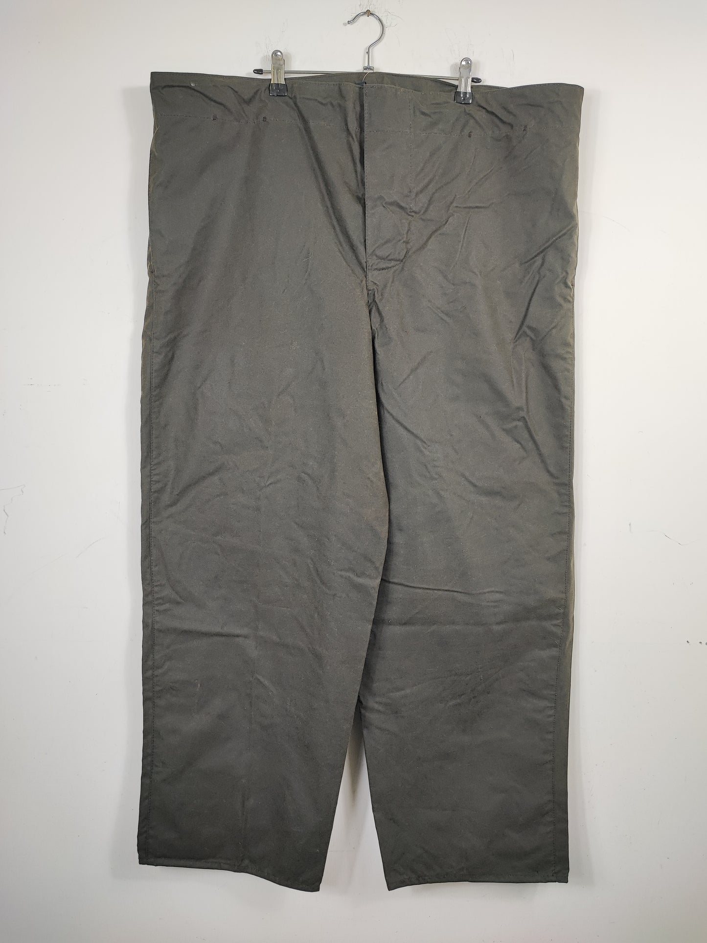 Cosciali vintage Barbour cerati verdi Large-  Wax Man Green lined trousers Size Large