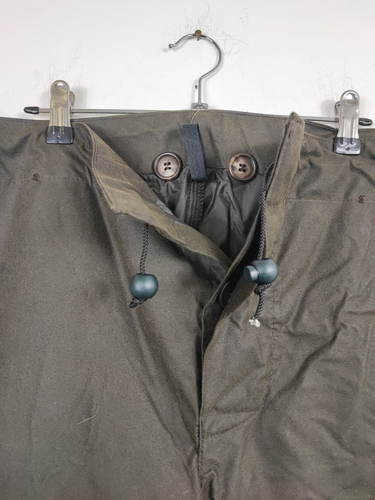 Cosciali vintage Barbour cerati verdi Large-  Wax Man Green lined trousers Size Large