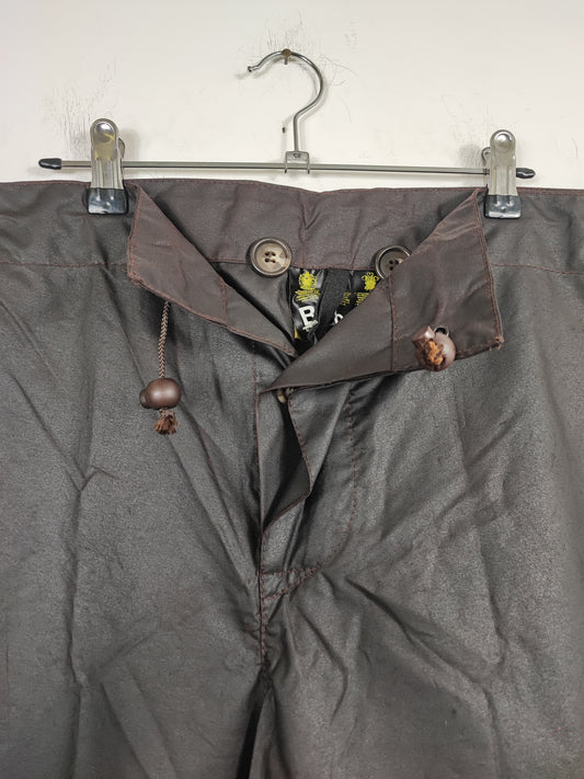 Cosciali vintage Barbour cerati marroni LARGE - Wax Man Brown Unlined trousers Size Large