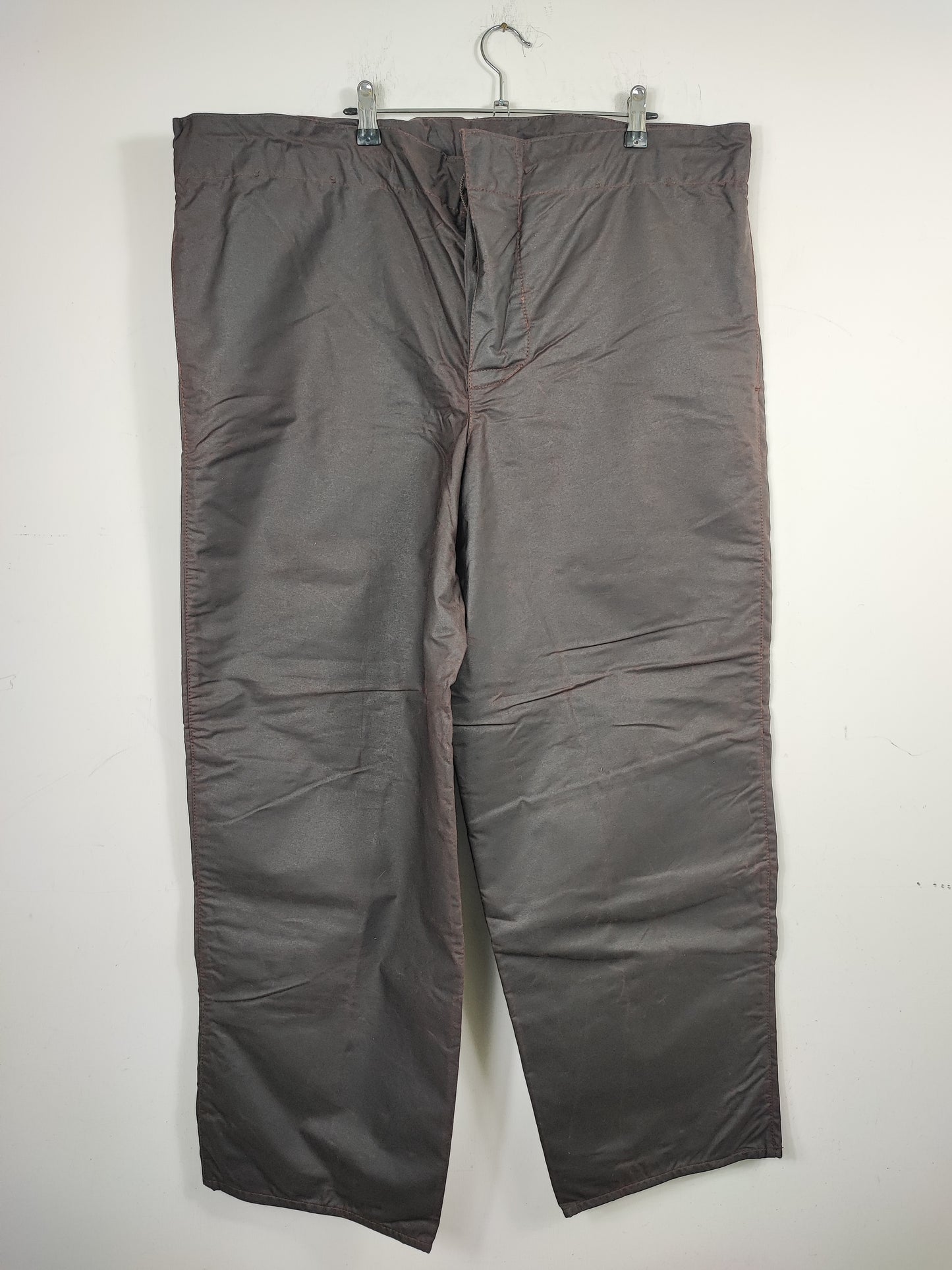 Cosciali vintage Barbour cerati marroni LARGE - Wax Man Brown A195 Lined trousers Size Large