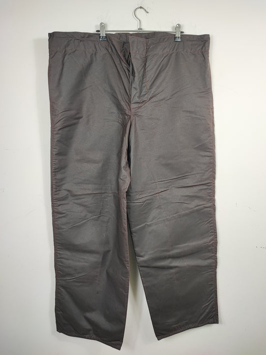 Cosciali vintage Barbour cerati marroni LARGE - Wax Man Brown A195 Lined trousers Size Large