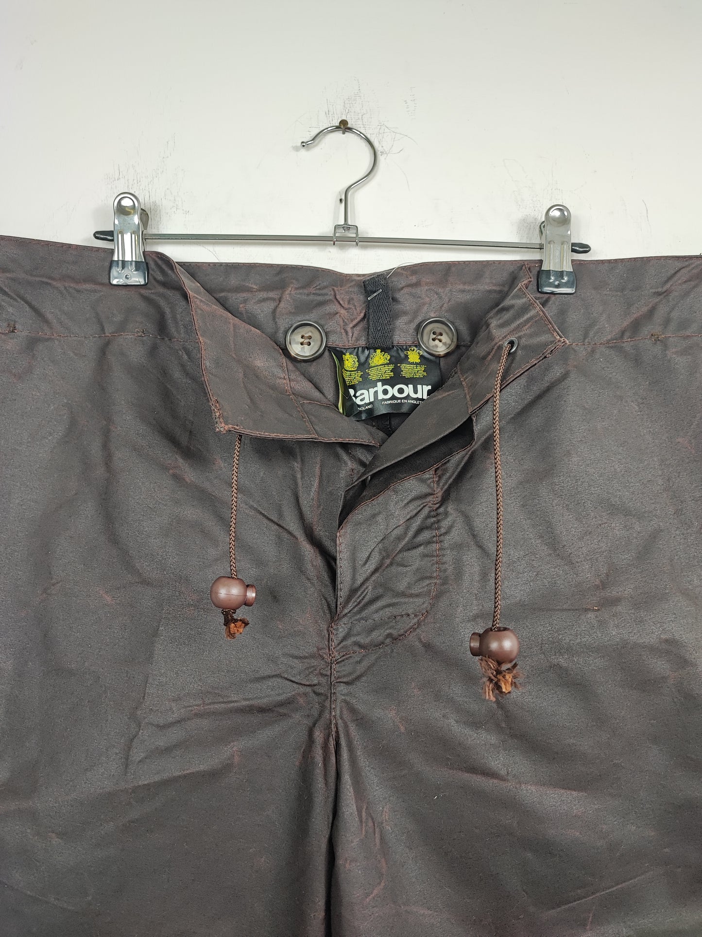 Cosciali vintage Barbour cerati marroni Medium- Wax Man Brown Unlined trousers Size Medium