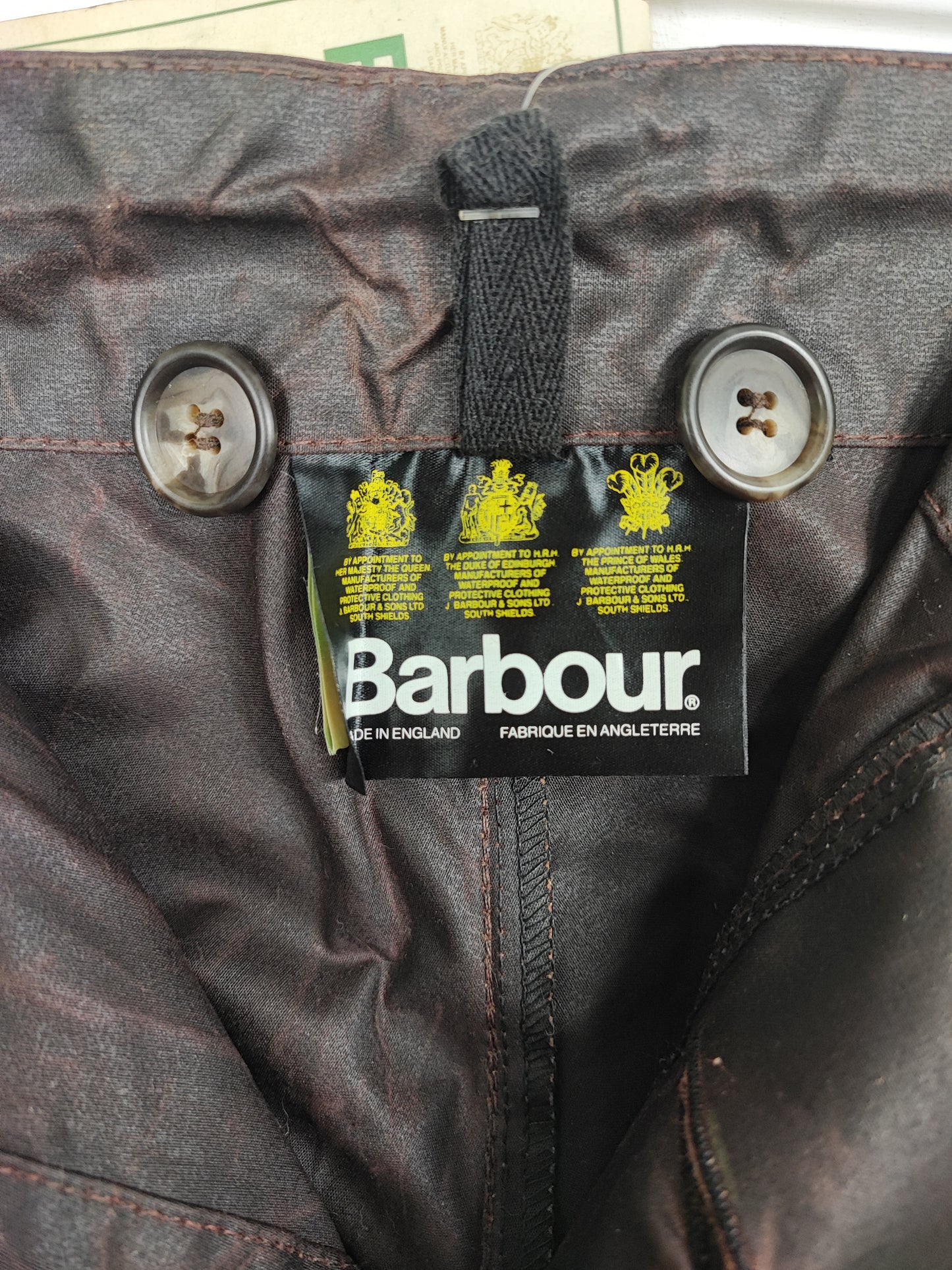 Cosciali vintage Barbour cerati marroni Medium- Wax Man Brown Unlined trousers Size Medium