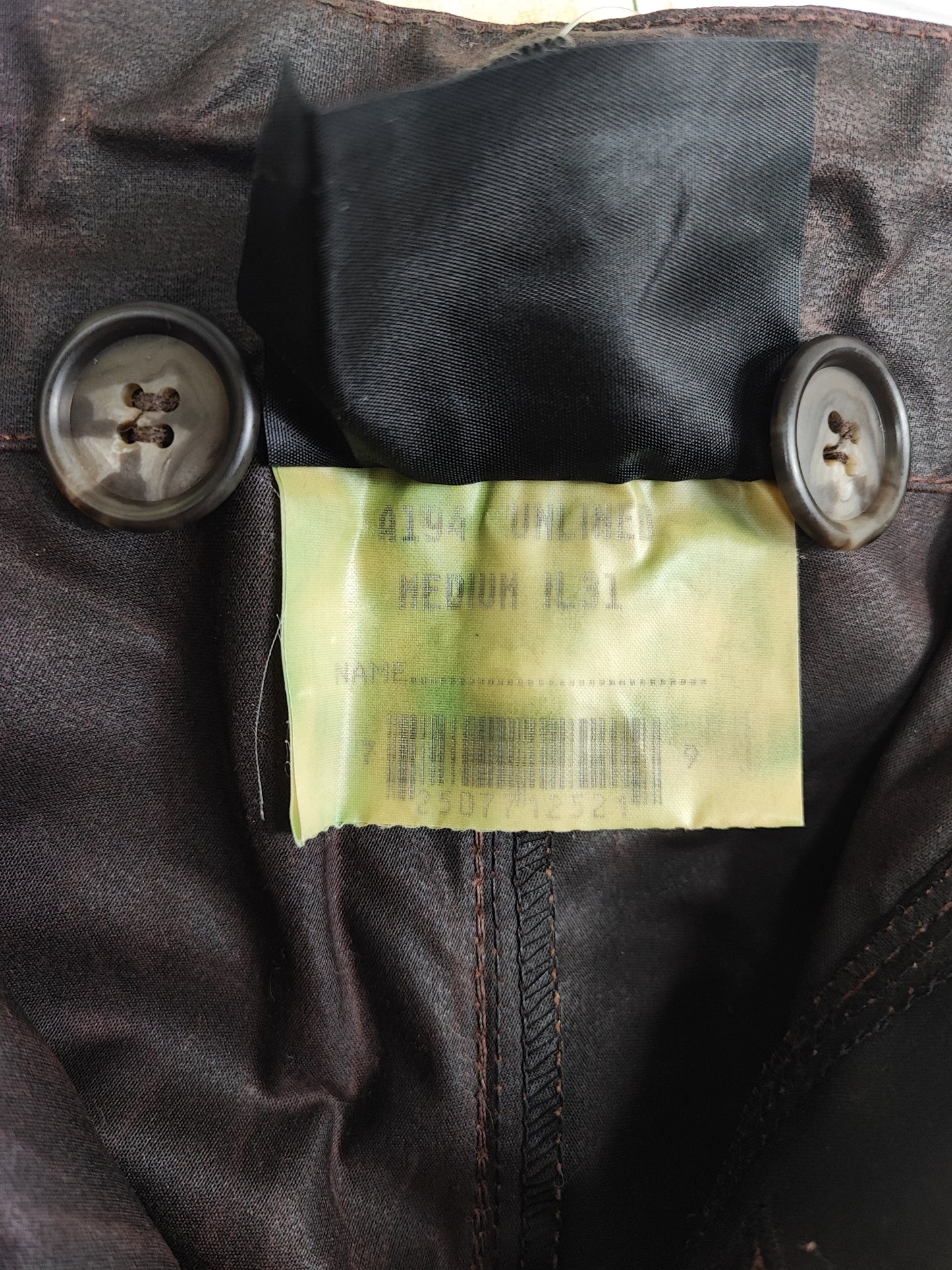 Cosciali vintage Barbour cerati marroni Medium- Wax Man Brown Unlined trousers Size Medium