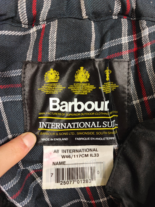 Pantaloni Barbour International cerati nero W46/117 cm Wax motorcycle black A8 trousers XL