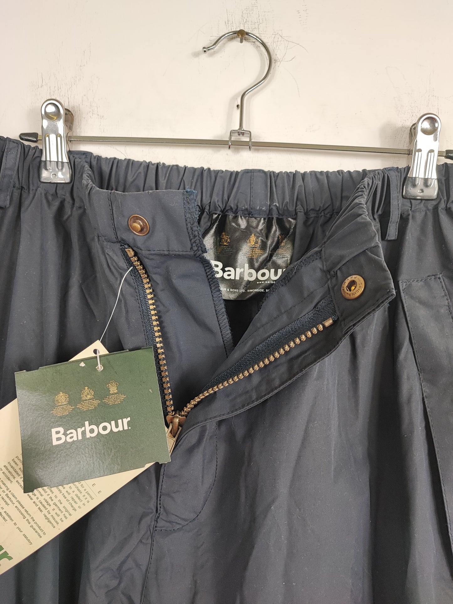 Sovrapantaloni Barbour vintage impermeabili blu L/XL- Man Waterproof Vintage Durham Stowaway trousers Size L/XL