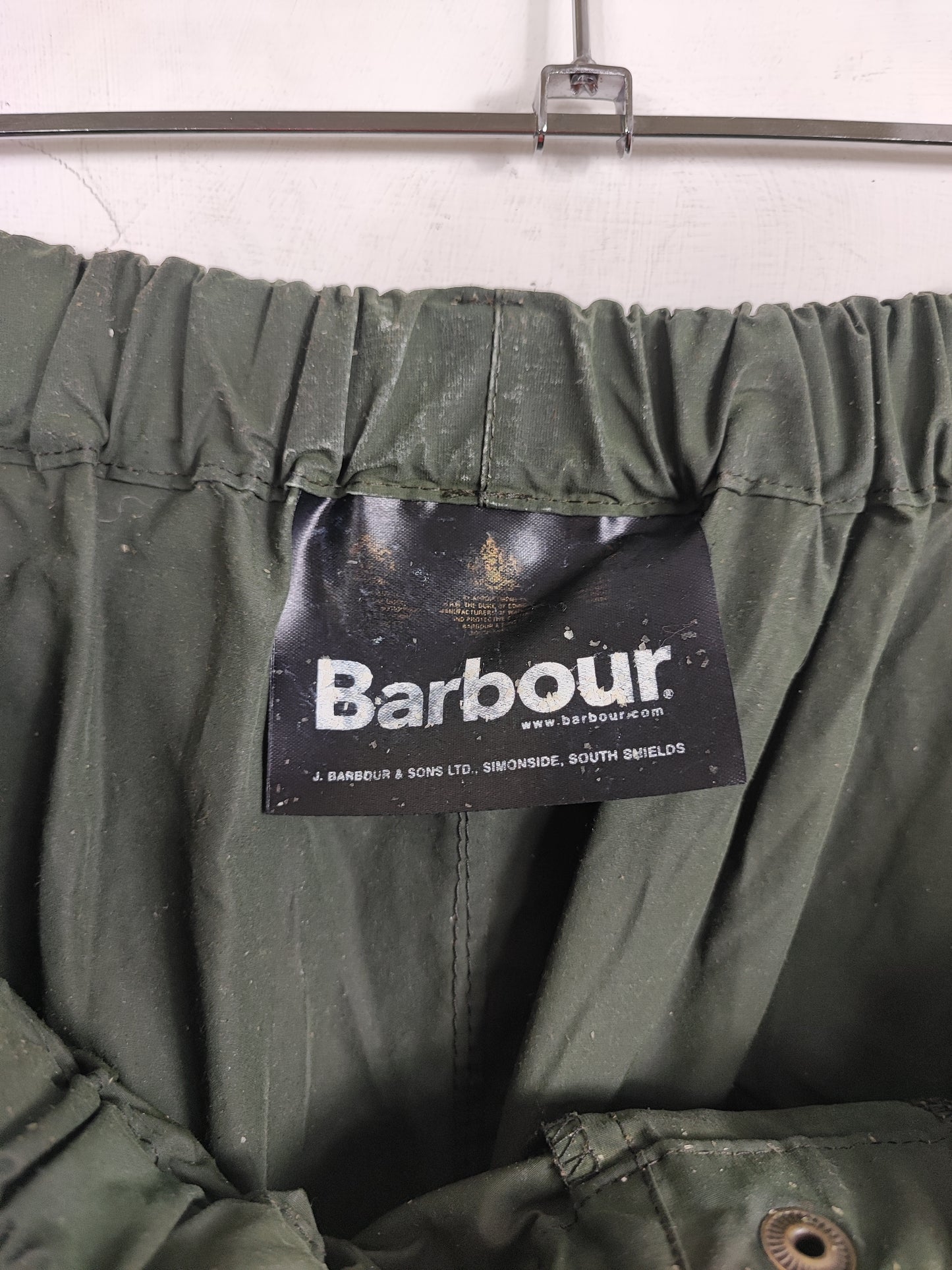 Sovrapantaloni Barbour impermeabili verdi L/XL- Man Waterproof Vintage Durham Packaway trousers Size L/XL