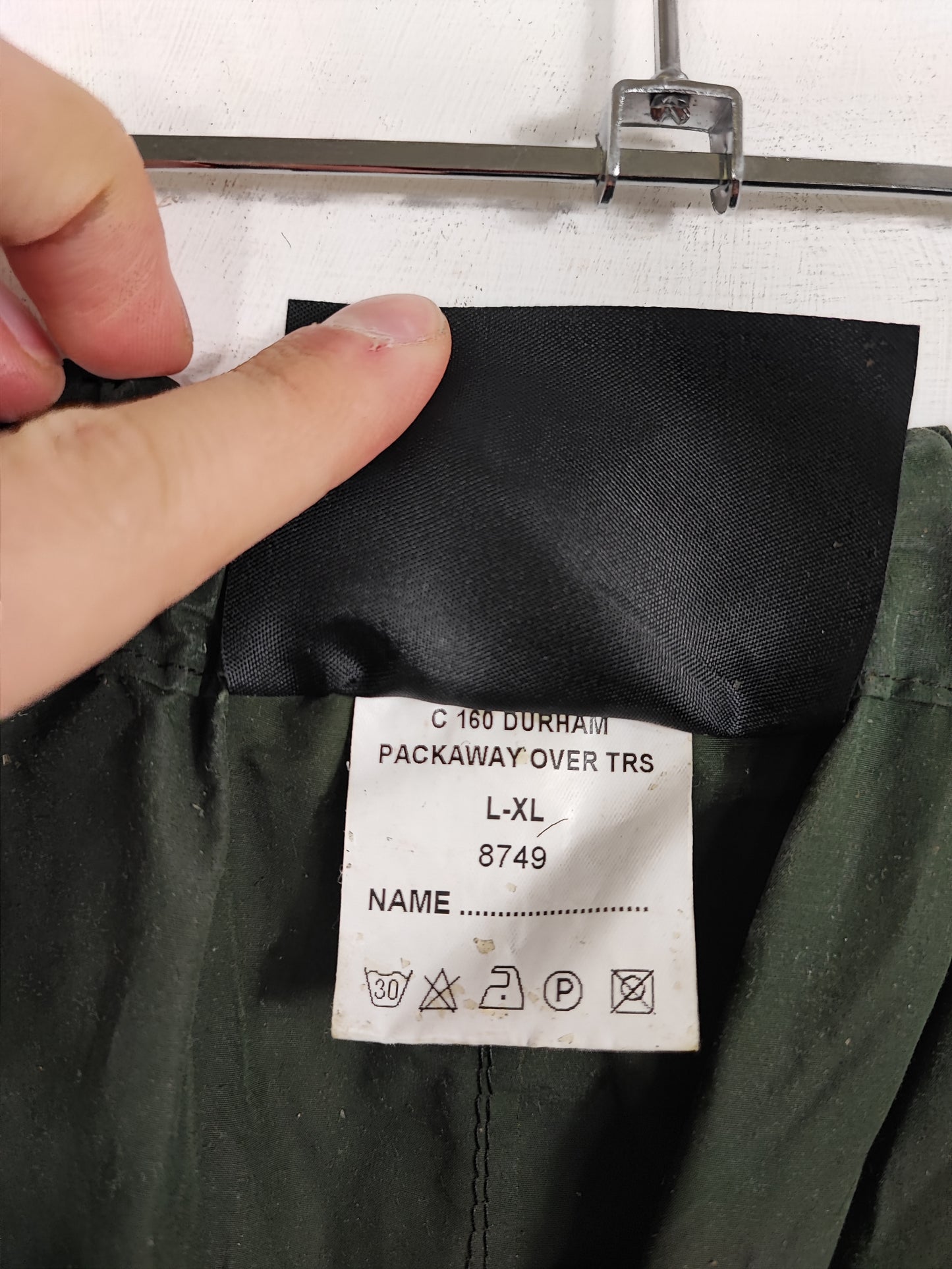 Sovrapantaloni Barbour impermeabili verdi L/XL- Man Waterproof Vintage Durham Packaway trousers Size L/XL
