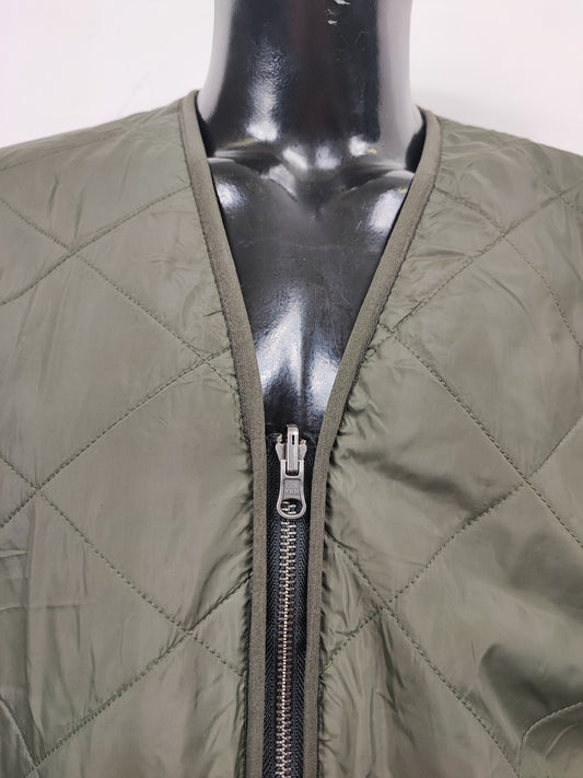 Gilet Imbottitura nuova Verde a manica lunga con zip compatibile per Barbour