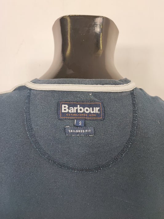 T-shirt Barbour blu da uomo in cotone taglia Small