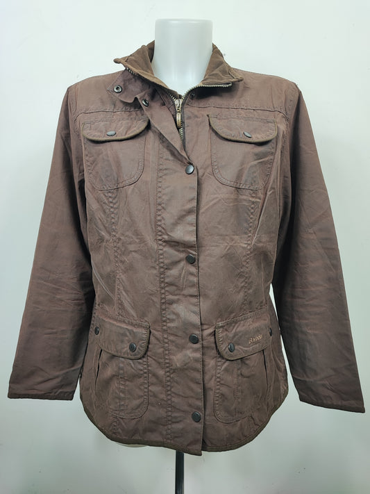 Barbour Giacca corta marrone unisex Utility Tg. 48 Lady Brown Utility wax Jacket size uk18