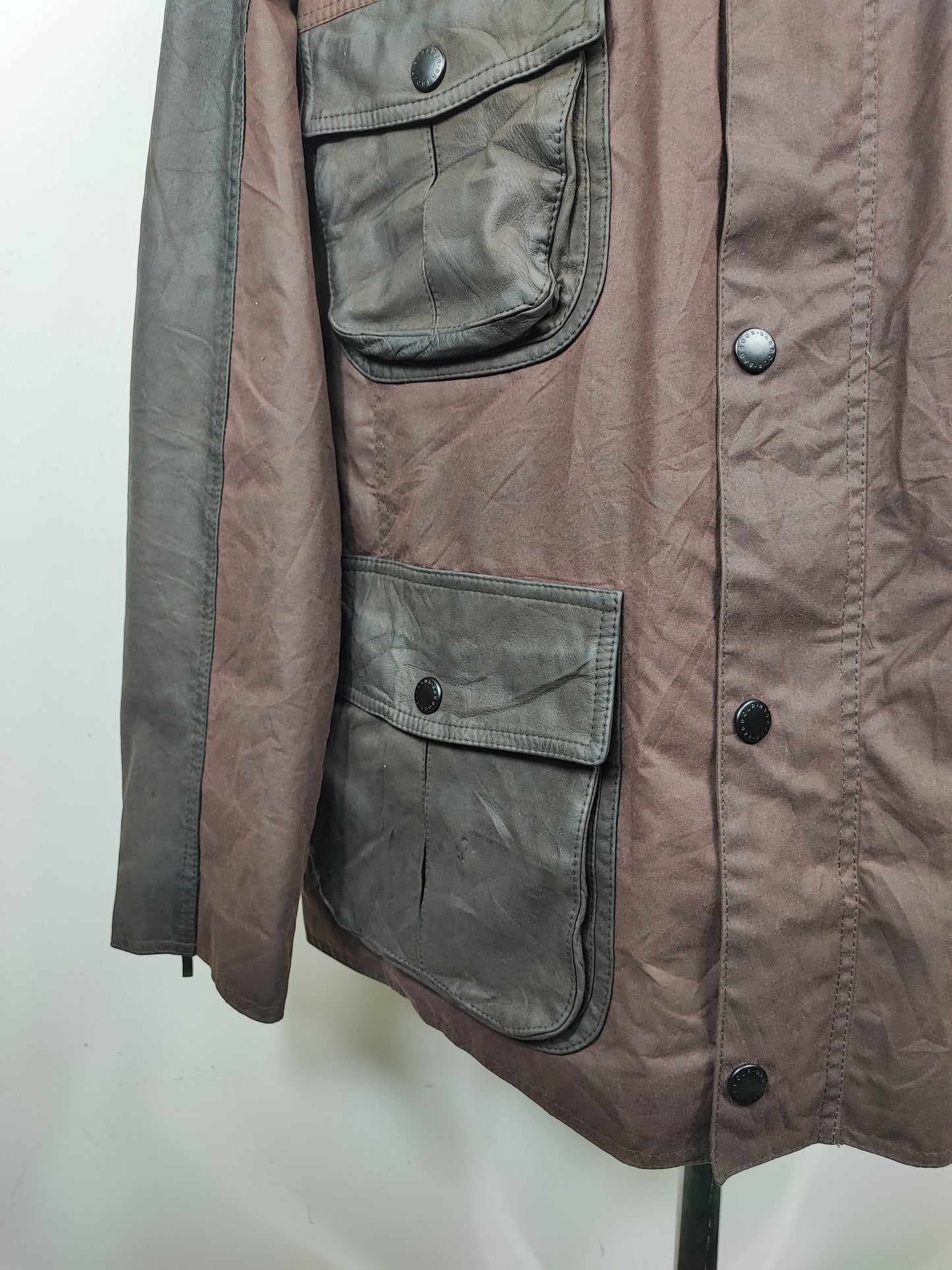 RARA Barbour Giacca Uomo Wax Leather Utility Marrone XLarge- Man Wax Leather Jacket Size Xlarge