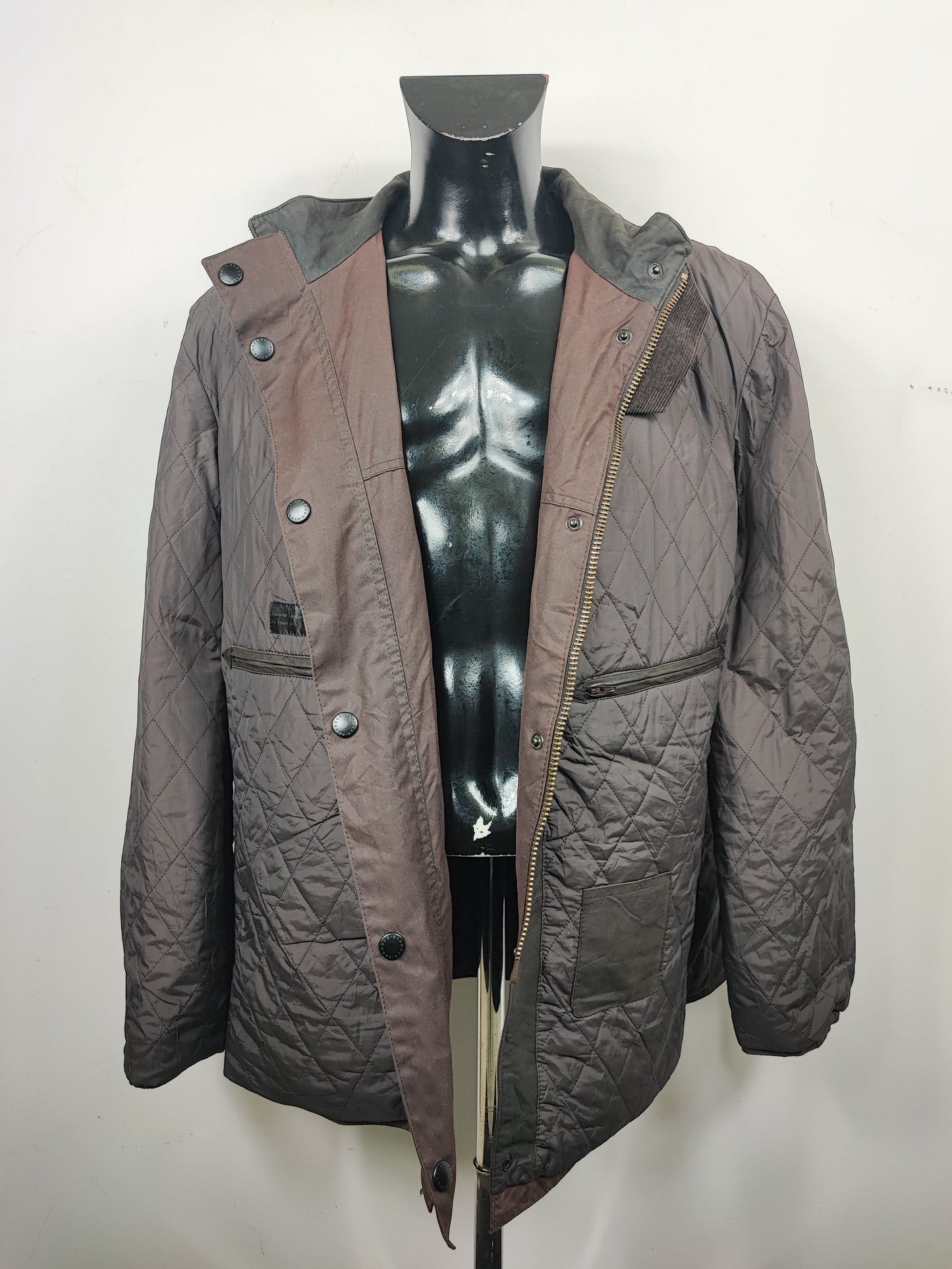 RARA Barbour Giacca Uomo Wax Leather Utility Marrone XLarge- Man Wax Leather Jacket Size Xlarge