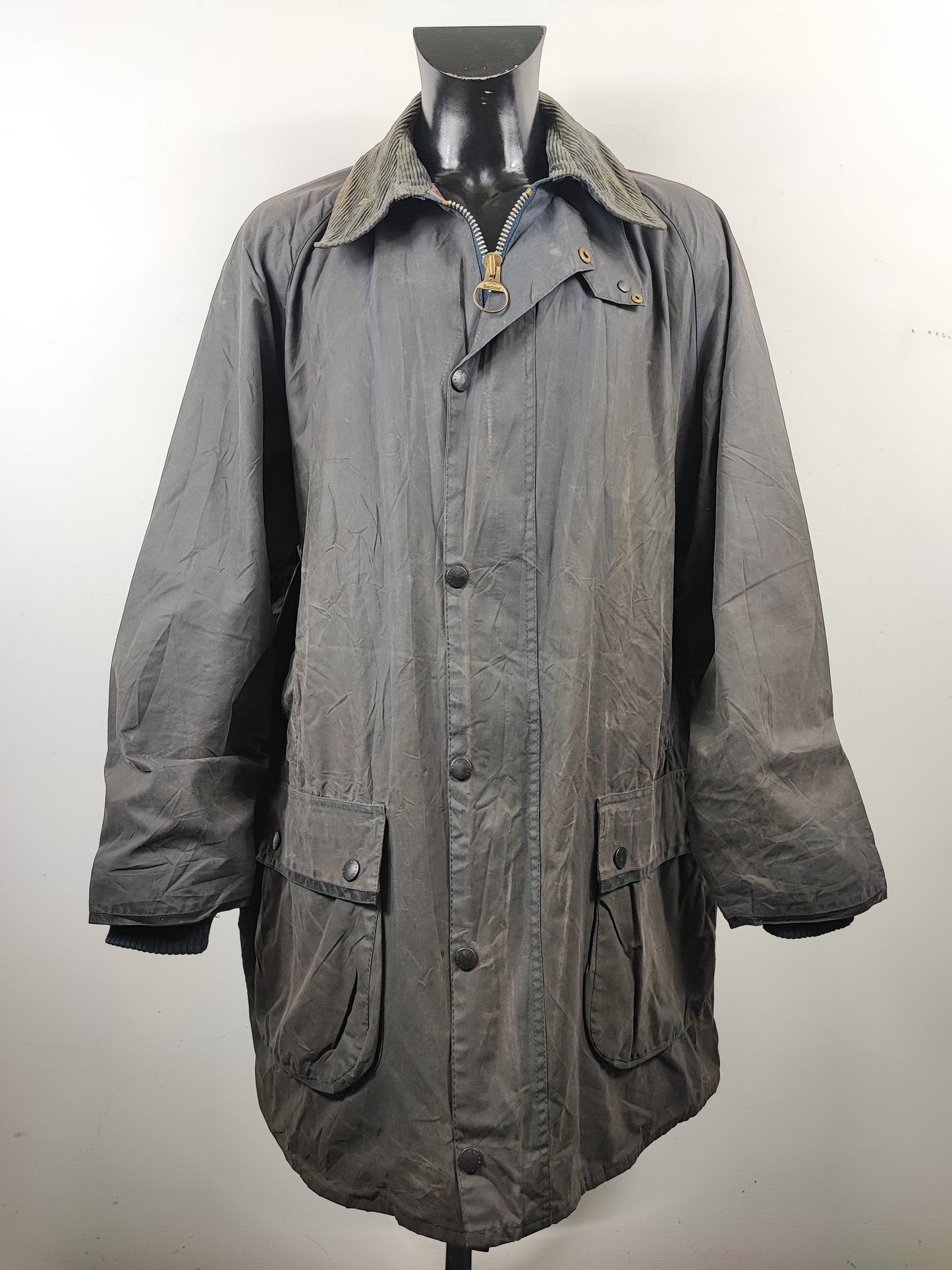 RARO Barbour Giacca Mark Phillips XL blu - Man Navy Wax Vintage Coat Size XLarge