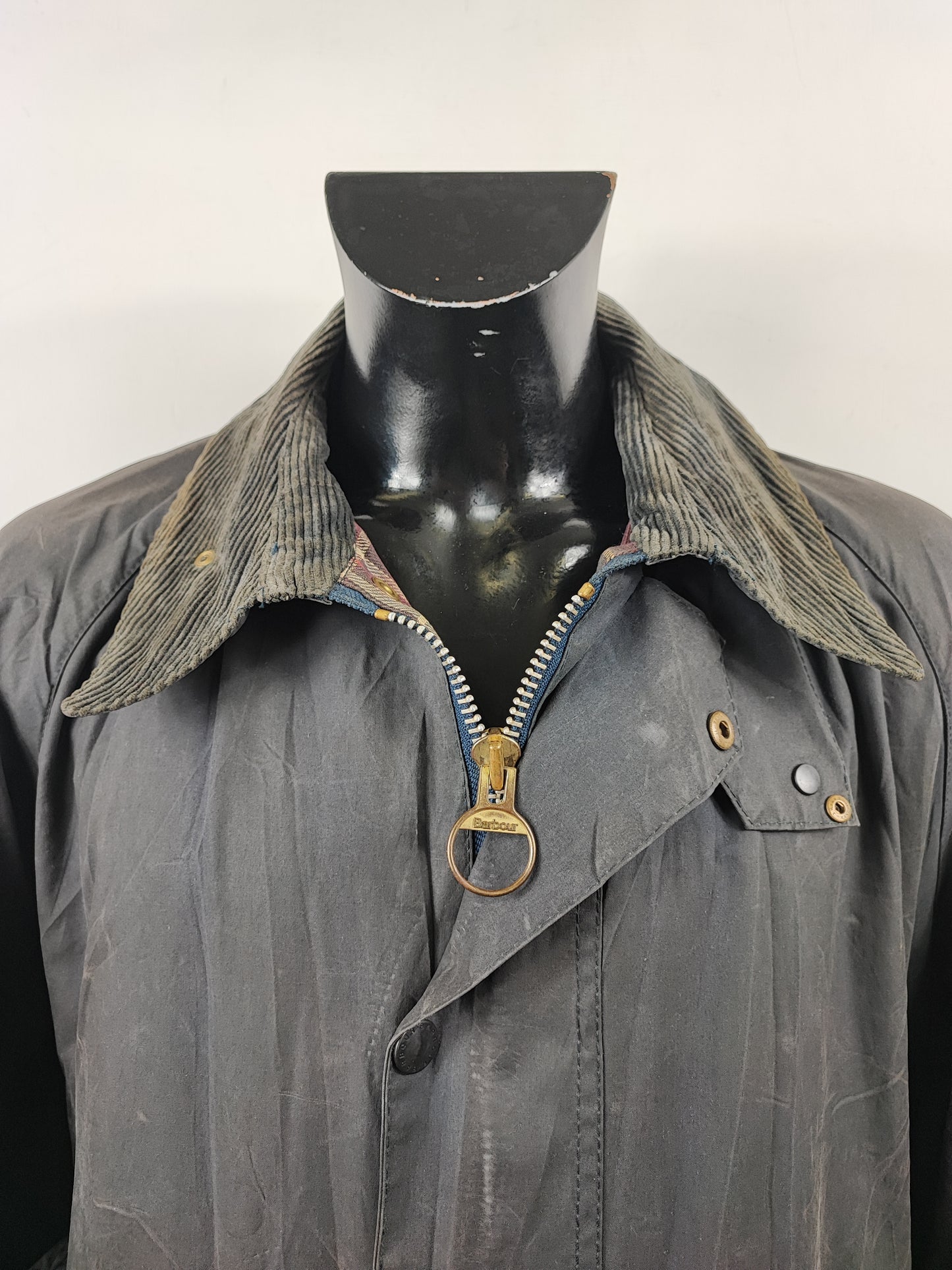 RARO Barbour Giacca Mark Phillips XL blu - Man Navy Wax Vintage Coat Size XLarge