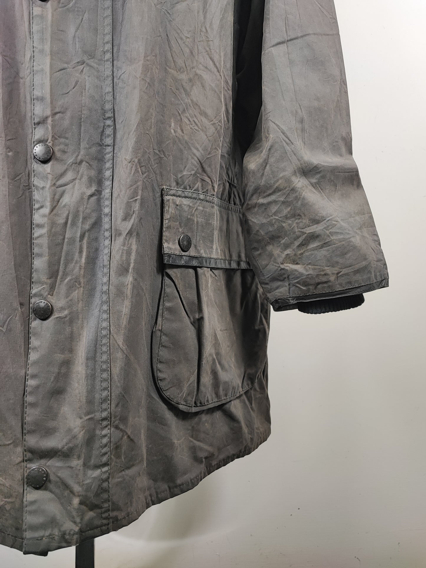 RARO Barbour Giacca Mark Phillips XL blu - Man Navy Wax Vintage Coat Size XLarge