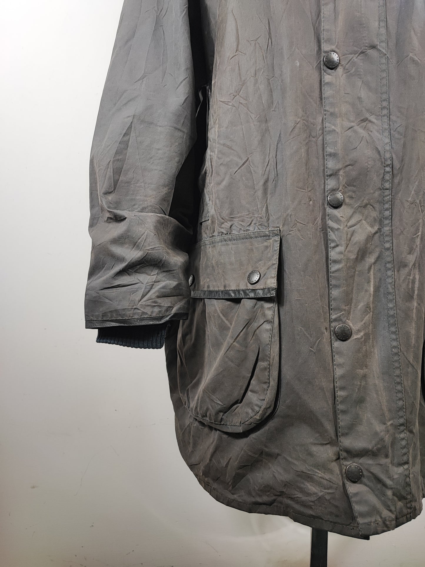 RARO Barbour Giacca Mark Phillips XL blu - Man Navy Wax Vintage Coat Size XLarge