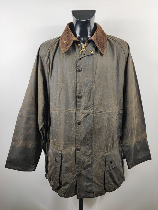 Barbour Giacca Beaufort vintage verde C50/127cm Man Green Wax Beaufort jacket size XXL