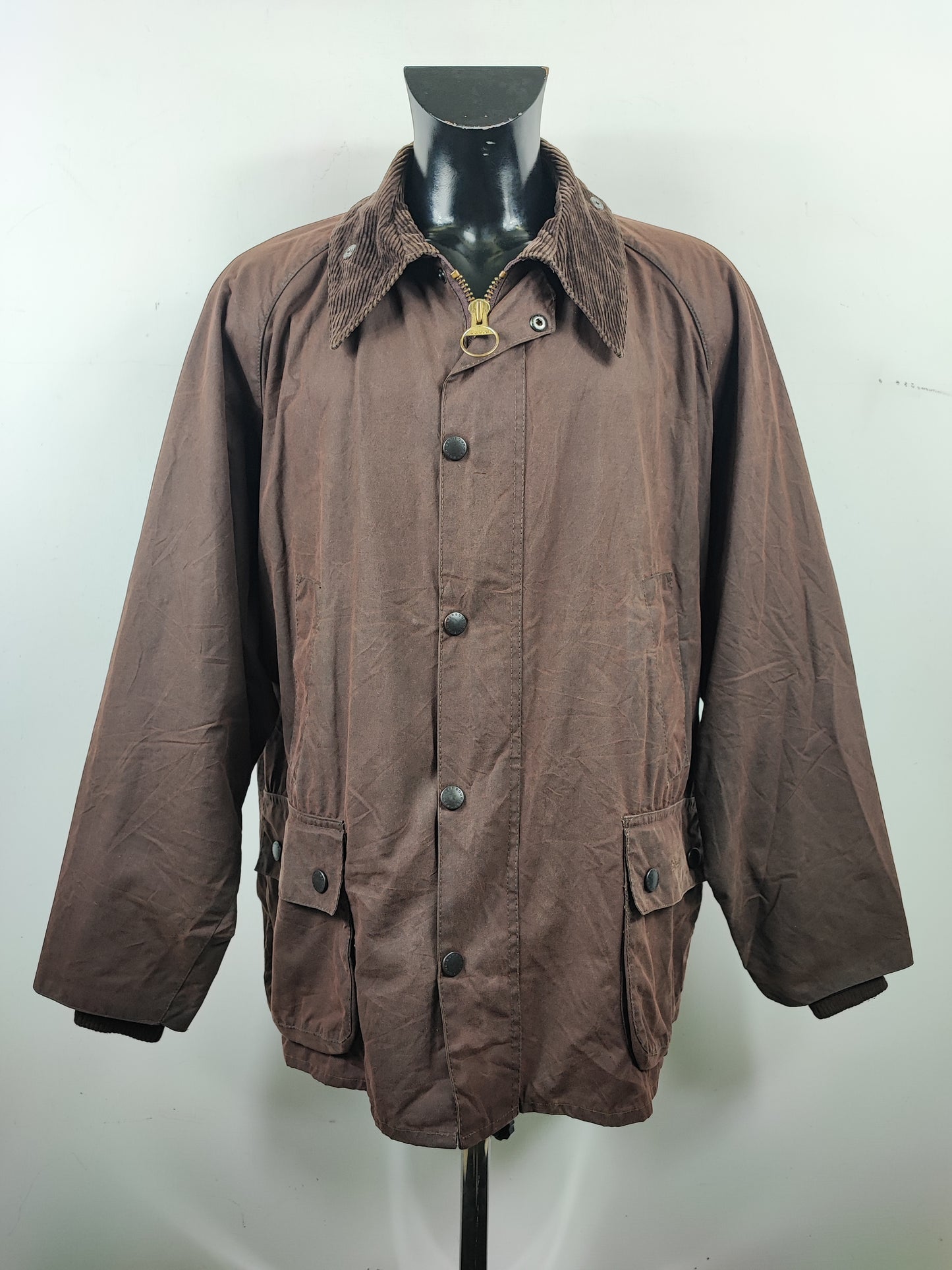 Barbour Giacca Bedale marrone Vintage C50/127 CM XXL Brown Waxed Bedale Jacket size XXL