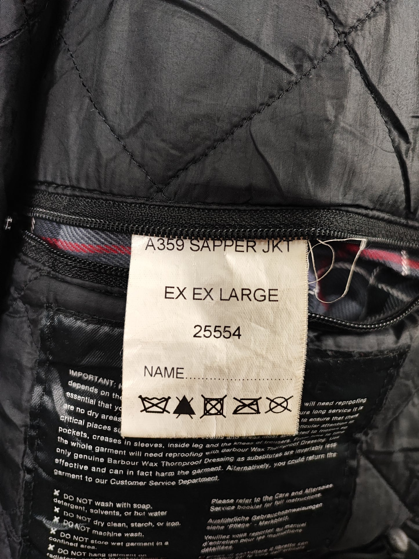 Barbour Giacca uomo Nera Sapper Jacket XXL - Man Black Waxed Sapper Jacket Size XXL