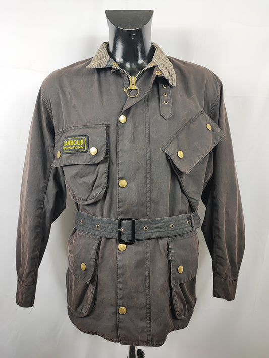 Barbour International nero uomo Large C42/107cm - Man Black Wax International Jacket C42 Size L