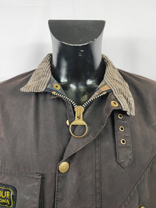 Barbour International nero uomo Large C42/107cm - Man Black Wax International Jacket C42 Size L