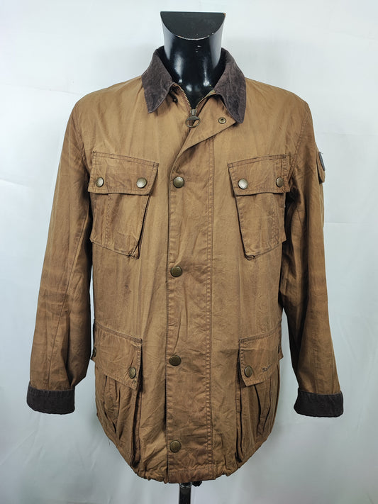 Barbour Giacca Uomo Beige Lowland Large Man Lowland Wax Beige Jacket Size Large