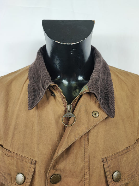 Barbour Giacca Uomo Beige Lowland Large Man Lowland Wax Beige Jacket Size Large