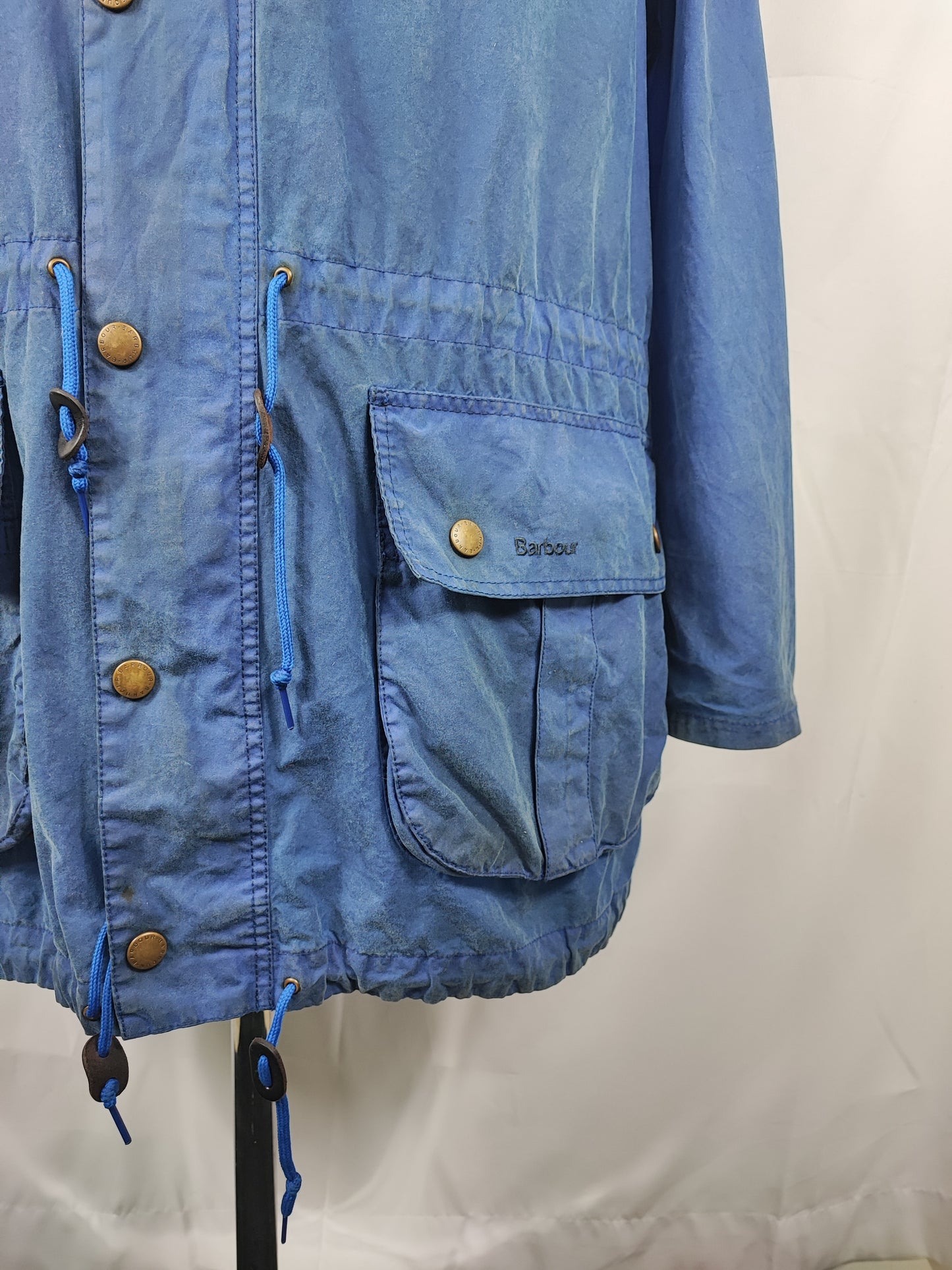 Parka Barbour cerato Blu XLarge  -  Man Waxed Navy jacket with hood size Xlarge
