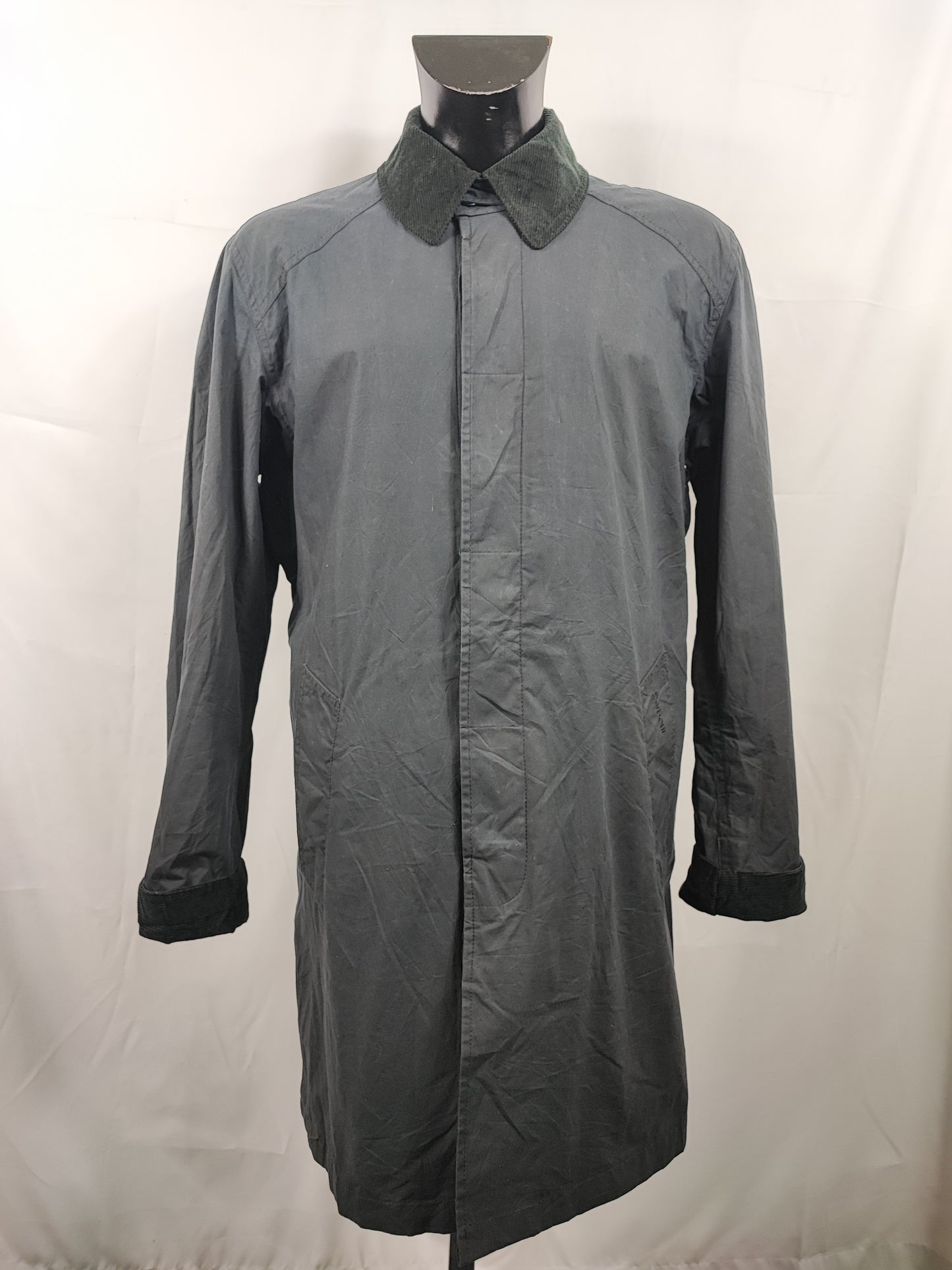 Trench Barbour uomo Merton blu Medium cerato - Man Merton Navy Flyweight Trench size Medium