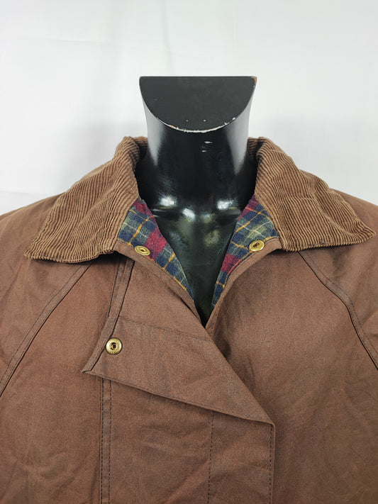 RARO Barbour Backhouse marrone C44/112 cm Man Riding Brown Wax Jacket size XLarge