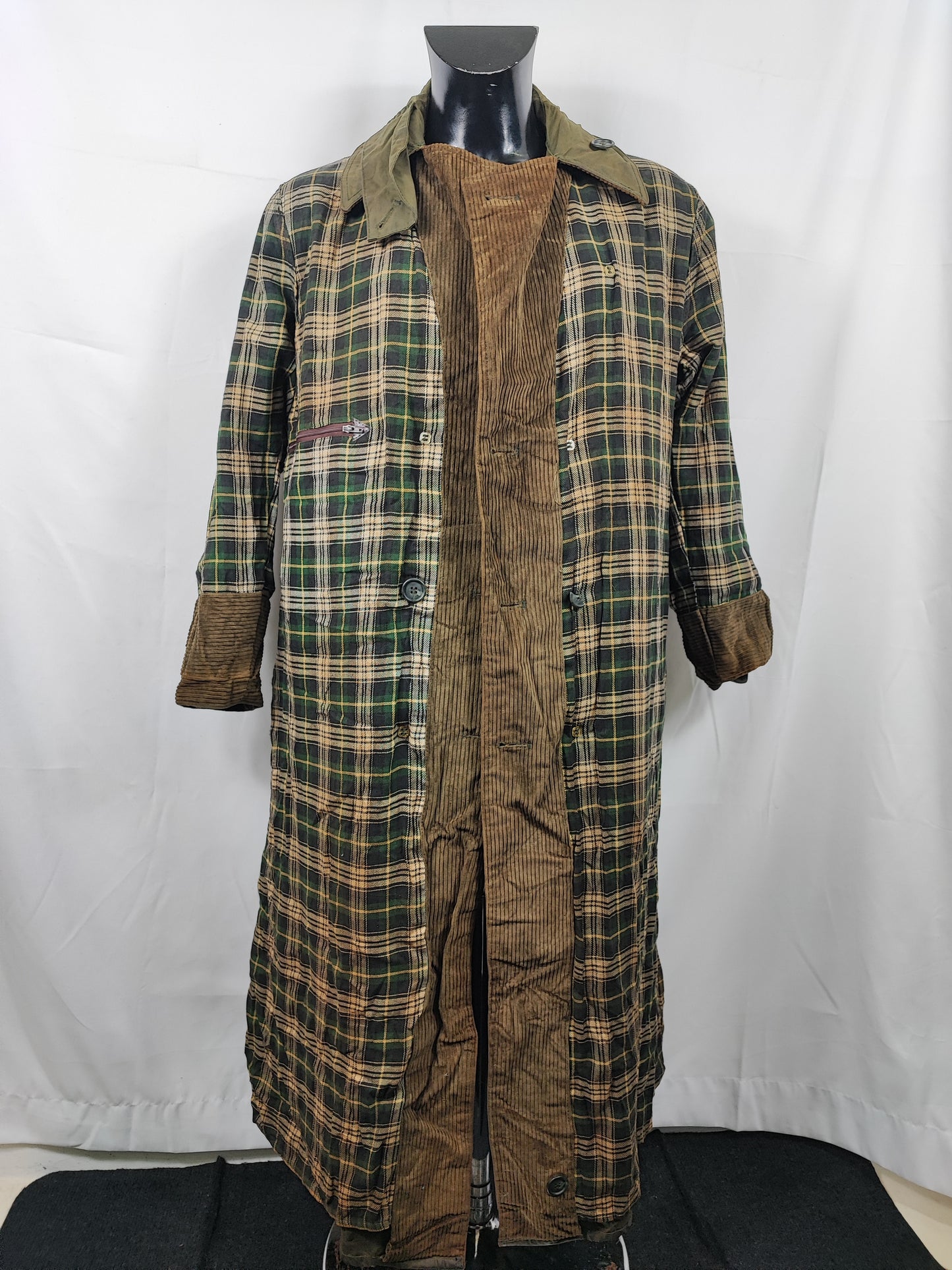 RARO Barbour Vintage Trench Coat verde cerato C38/97 cm Waxed Green Trench Coat Medium