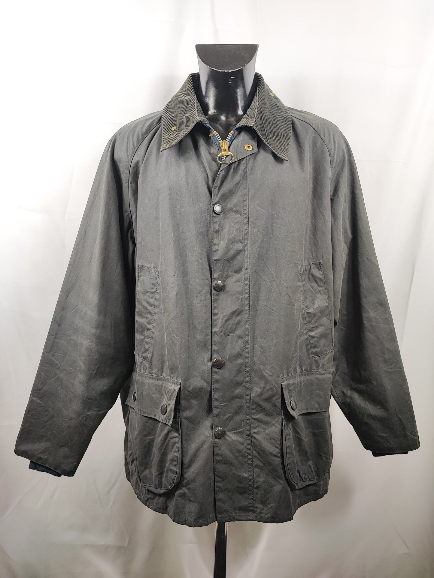 Barbour Bedale Uomo Vintage Blu C48/122cm Man Bedale waxed Navy jacket Size XL